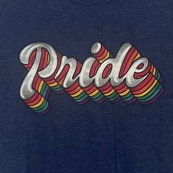 Pride Graphic Tshirt Womens Small Blue LGBTQ+ Rainbow - Picture 5 of 8